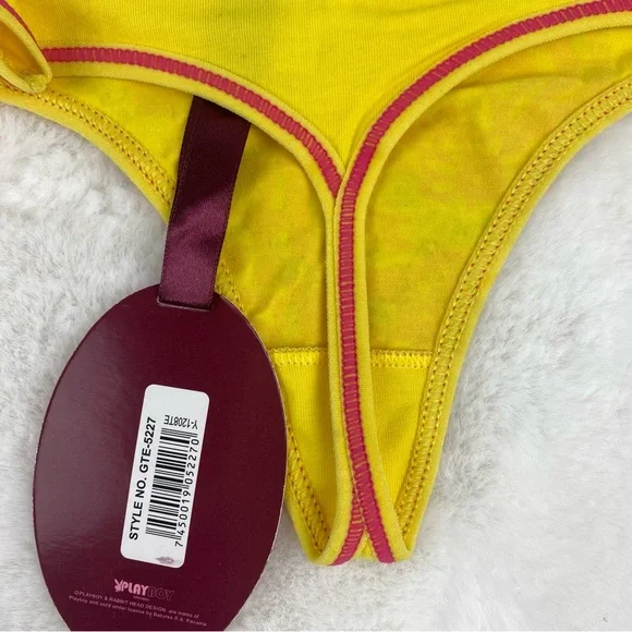 NWT Vintage Playboy Swirly Yellow Panties - Picture 4 of 4